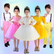 六一女童我要变可爱演出服幼儿小花朵舞蹈服儿童蓬蓬裙粉色公主裙