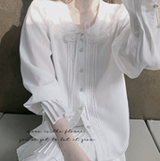 独立chong“蜜钻白衬衫，2024长袖时尚洋气上衣，设计感衬衣女