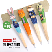 动物城实木雕中性笔创意碳素签字笔学生儿童节礼物工艺摆件