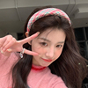 niceruru格纹发箍韩国2024高端条纹头饰高颅顶气质头箍网红女