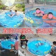 儿童家用游泳池小孩戏水池户外钓鱼宝宝玩水池，家庭大号折叠免充气