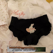 threepig可可爱爱少女心磨毛，小兔兔纯色，棉质舒适低腰三角内裤