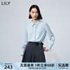 lily2024春女装气质通勤款时尚，别致压褶宽松垂坠感长袖衬衫女