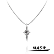 MASW麻秀原创设计欧美金属风街头嘻哈毛衣链潮酷项链卫衣链M1570