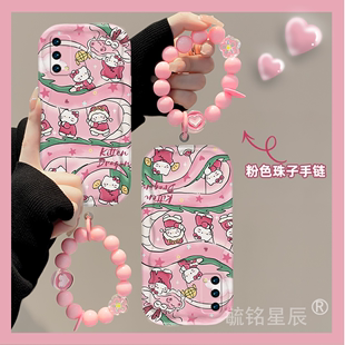 粉色kt猫适用oppok9手机壳k9pro全包，k9s硅胶的hellokitty链条k9x防摔k7龙年k7x新年k5高级k1腕带卡通可爱