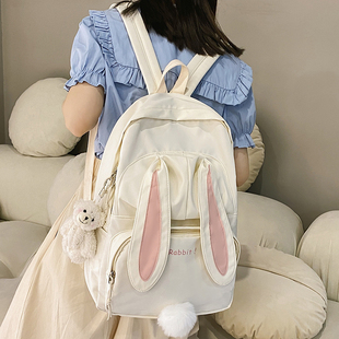 书包女日系ins设计感可爱卡通兔耳朵背包大容量初中高中生双肩包