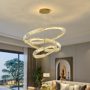 客厅水晶吊灯意式轻奢后现代简约设计师环形餐厅灯LED主卧室灯具