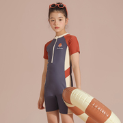 儿童泳衣女孩10岁夏季2024洋气女童专业训练泳装中大童游泳衣