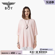 boylondon潮牌针织衫男女同，款提花凉感oversize圆领短袖n60001