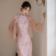 旗袍2024春秋中式女装中国风，连衣裙两件套国风上衣新中式套装