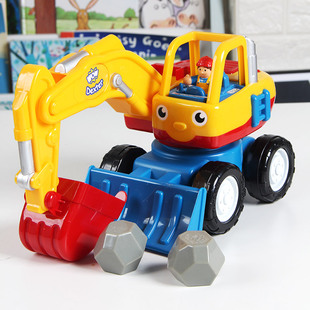 英国WOW惊奇儿童惯性玩具车挖土机角色扮演城市工程车挖掘机2-6岁