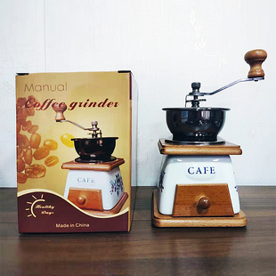 陶瓷芯磨豆机外贸研磨机木，磨粉机手摇咖啡机磨咖啡粉手动手冲