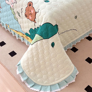 纯棉卡通床盖单件全棉绗缝，抗菌不起皱床单被套，高档四件套四季通用