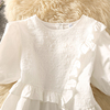 白色短袖雪纺衬衫女夏季2023法式收腰洋气小衫设计感短款上衣