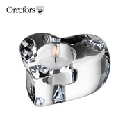 Orrefors 进口VALENTINO 瓦伦迪诺水晶玻璃心型烛台欧式浪漫摆件
