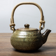 手工粗陶茶壶仿古手工陶瓷茶壶日式茶具土陶提梁壶功夫茶具泡茶器