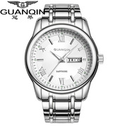 冠琴钢带双手表石英表瑞士品牌商务夜光日历女款精钢男款国产腕表