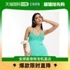 香港直邮潮奢asos女士，设计挂脖钩花迷你花朵胸部蓝绿色连衣裙