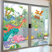 卡通动物窗户贴画3D立体墙贴玻璃门贴纸自粘窗花贴窗贴幼儿园装饰