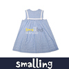 smalling独立设计师品牌夏无袖(夏无袖，)女童天蓝色海军领织带宽松连衣裙