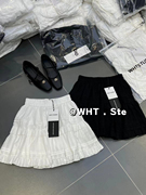 wht2024夏季白色短裙高腰显瘦法式蓬蓬裙蛋糕裙，a字半身裙女潮