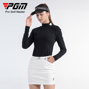 PGM高尔夫服装女装上衣打底衫包臀短裙子运动套装夏季长袖绒料T恤