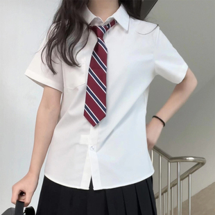 jk衬衫短袖基础款长袖，学院风jk制服，套装叠穿打底收腰款白衬衫女夏