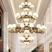 欧式楼梯灯具酒店别墅复式楼大吊灯，中空美式中式楼中客厅餐厅卧室