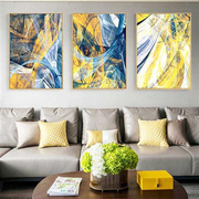 抽象艺术客厅装饰画沙发背景油画现代简约风格三联画创意北欧墙画