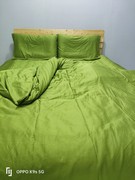 混纺真丝棉四件套床上用品，冬季拼接单人被套丝滑裸睡，双人纯色床单