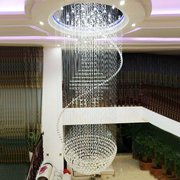 吊线水晶灯客厅餐厅长方形吸顶灯，酒店工程售楼大厅吧台创意简约灯