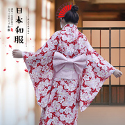 日本正统女和服 棉麻樱花唯美 性感不失魅力