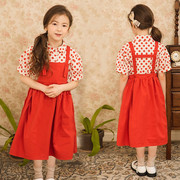 女童背带裙夏季裙子韩版洋气儿童短袖连衣裙两件套2022新女孩纯棉