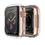 适用apple watch7代全包电镀保护壳苹果手表iwatch6/4/3/2/5/SE代硅胶透明s9/s5保护套TPU男女44/42/40mm配件