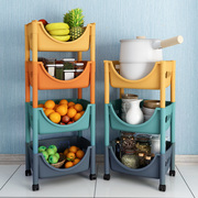 厨房置物架收纳架用品家用大全水果蔬菜落地多层式架子篮子储菜筐