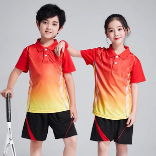 速干儿童乒乓球服套装男女透气排汗运动服小学生球衣团队印字