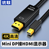 优联minidp转hdmi线连接显示器4K雷电2迷你小dp适用于macbook