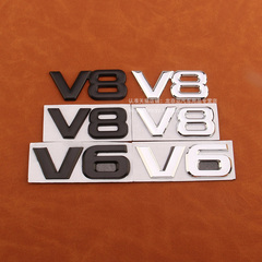 v8v6标志车贴发动机贴标排量标