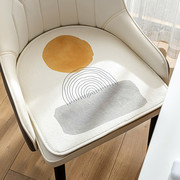 北欧式轻奢高档沙发椅垫家用餐桌椅坐垫马蹄圆弧形皮椅子座垫夏季