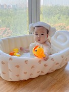宝宝洗澡盆0一3岁新生儿可折叠充气浴盆便携式澡盆，沐浴儿童坐浴盆