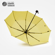 blacklemon黑柠檬纳米拒水纯色，三折伞折叠晴雨，两用小巧随身便携伞
