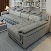 布艺沙发组合现代简约豆腐块，乳胶小户型防水防污科技布沙发(布沙发)客厅