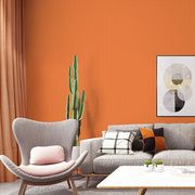 无纺布卧室墙纸活力橙北欧现代简约客厅房间壁纸背景墙玄关壁纸