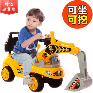 挖掘机儿童可坐人挖机玩具车男孩，大号工程车勾机挖挖土机可坐可挖