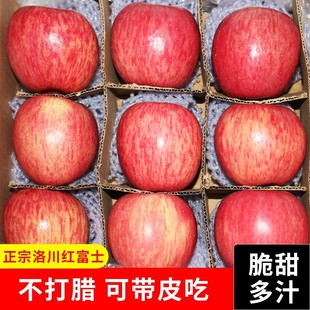 陕西特产正宗洛川红富士苹果水果一级新鲜脆甜品质果整箱产地