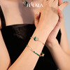 fellala翡拉拉时尚气质绿光手镯，女小众设计感珐琅复古手链腕饰潮