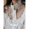 wuu2重工花朵刺绣蕾丝拼接网纱白衬衫女小众，设计感长袖叠穿上衣