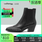 ash女靴2023套脚，时尚短靴尖头铆钉，舒适时装靴hooky海外