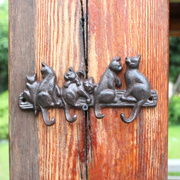 复古创意个性铸铁工艺铁艺挂钩浮雕挂钩墙壁装饰品六猫图欧洲设计