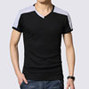 男士短袖t恤韩版夏季青年男装，灰色体恤时尚，休闲黑色v领打底衫